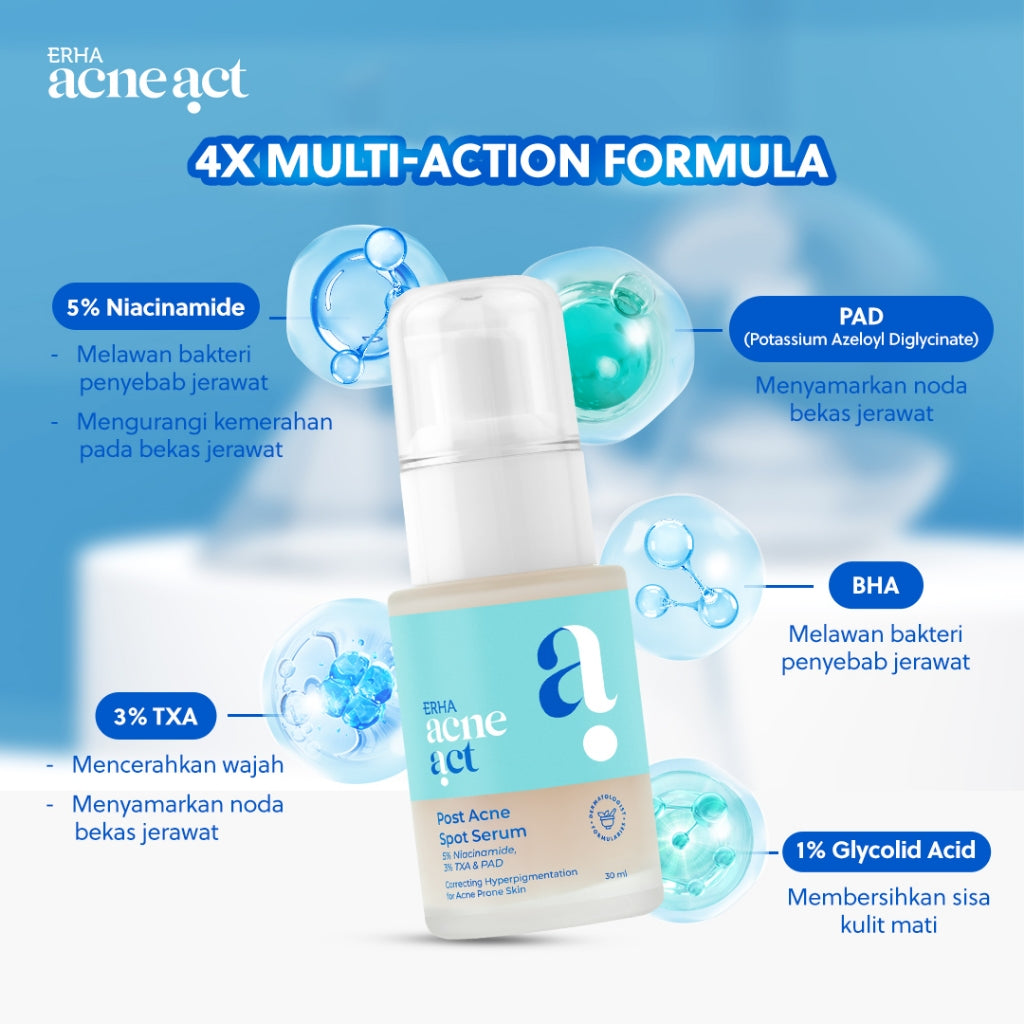 ERHA Acneact Post Acne Spot Serum 30ml - Serum Bekas Jerawat | Tranexamic Acid | Niacinamide