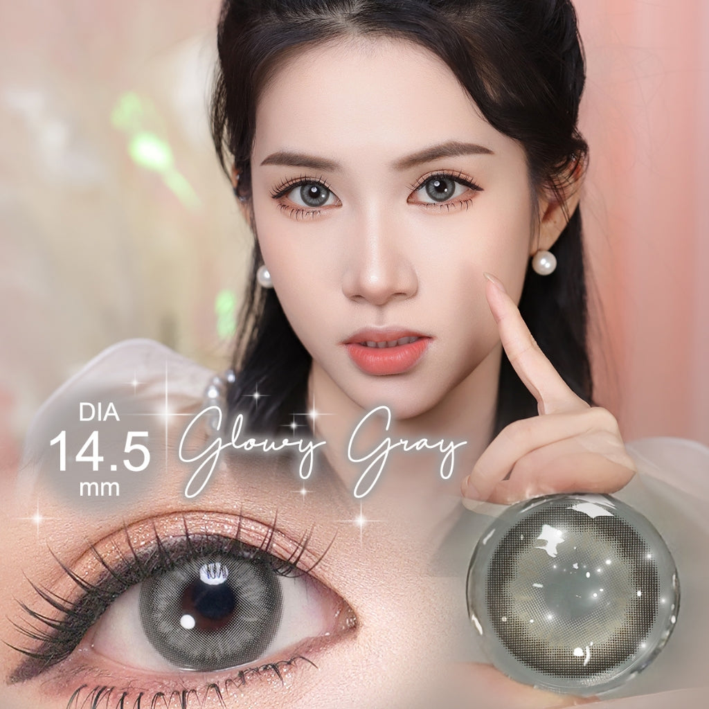 Magister Softlens Minus(0.00~-6.00) Glowy Series 14.5mm abu-abu coklat Gaya eksklusif soflen