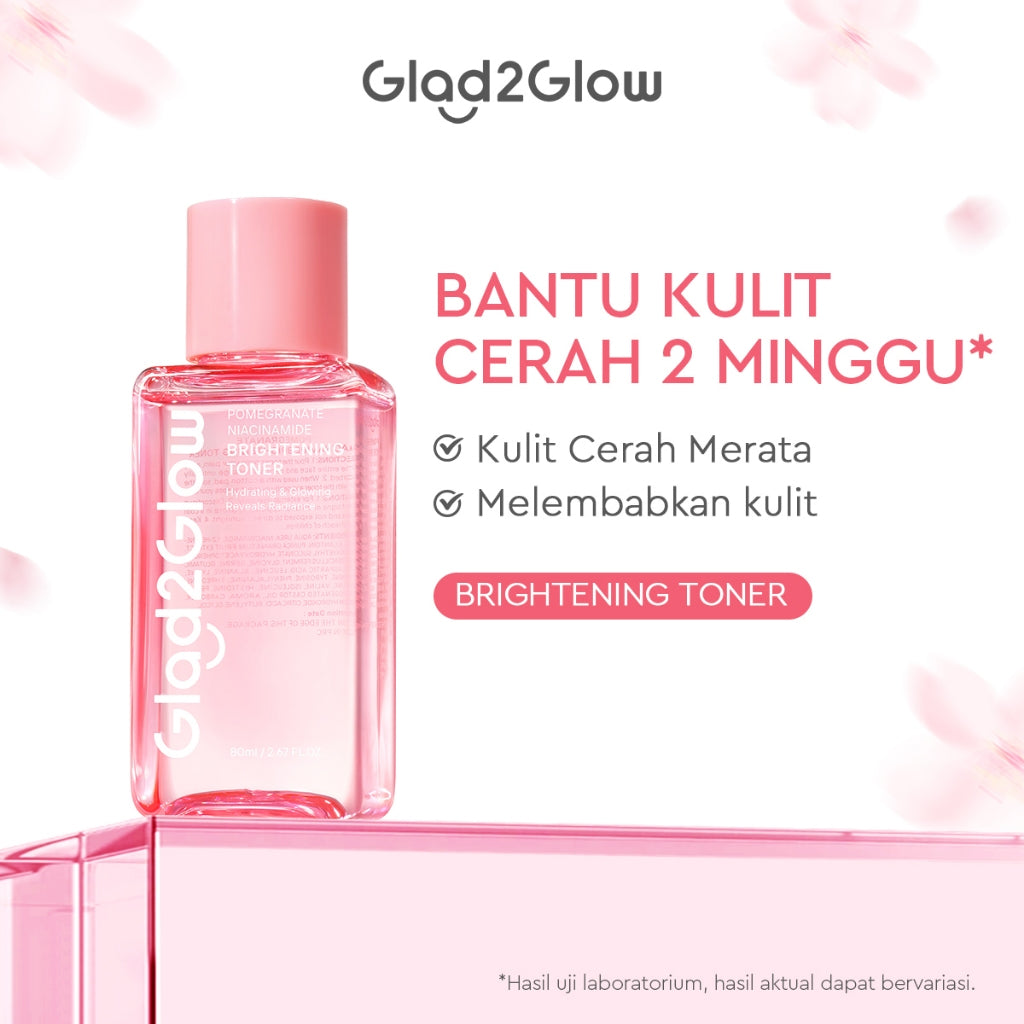 Glad2Glow Toner Complete Series 80ml-Brighten/Acne Toner/Barrier/Exfoliating toner-Skincare toner badan face mist hydrating toner centella toner wajah eksfoliasi water g2g toner hydrating gloglowing brightening exfoliasi glycolic madeca g2g official store