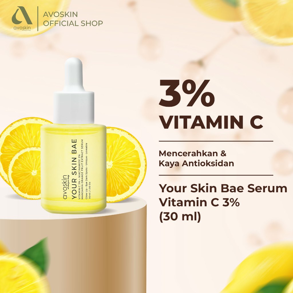 Paket Skincare Bright Routine (2 pcs) - Toner Refining 100ml + Serum Vitamin C