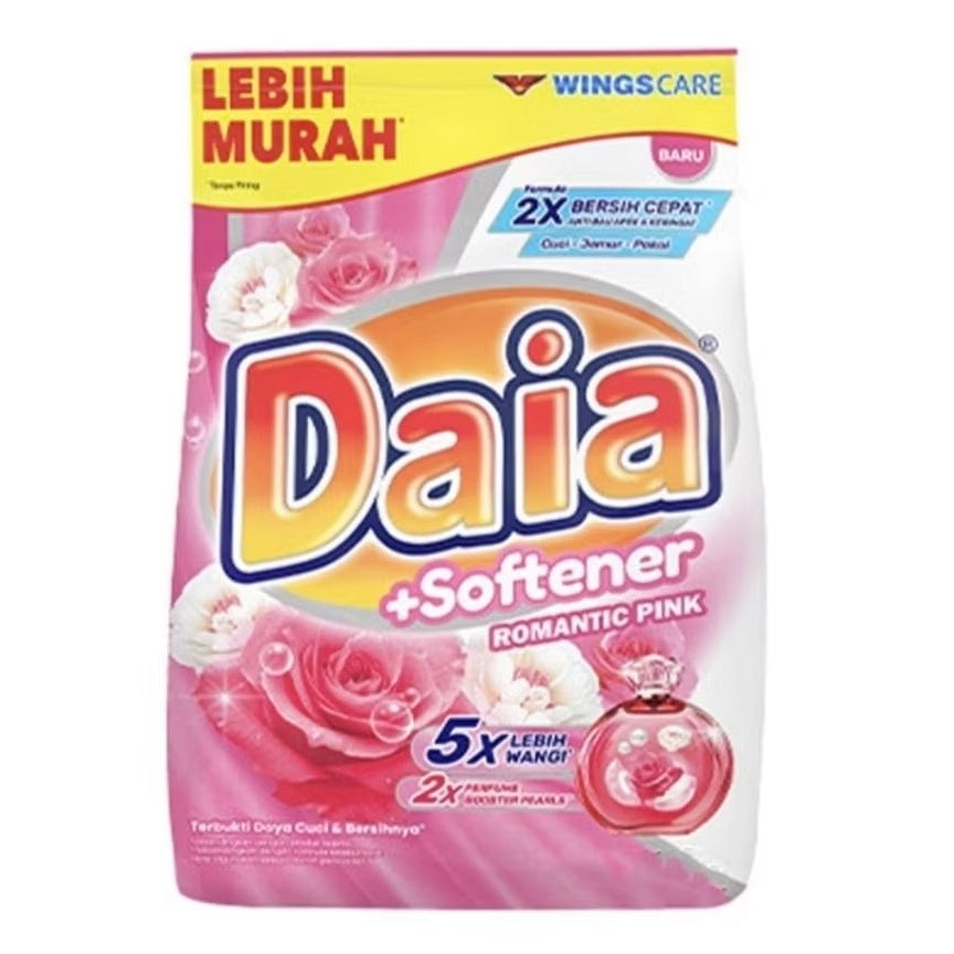 Daia Deterjen Bubuk + Pelembut Pakaian Romantic Pink 470 g