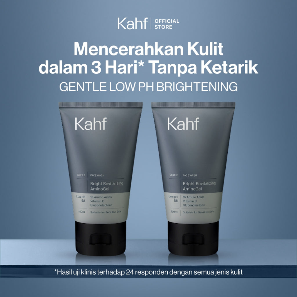 Twin Pack Kahf Face Wash Triple Action Oil and Comedo Defense 100 ml - 2 pcs Sabun Cuci Muka Pria Anti Komedo dan Kulit Berminyak - Suitable for Daily Use