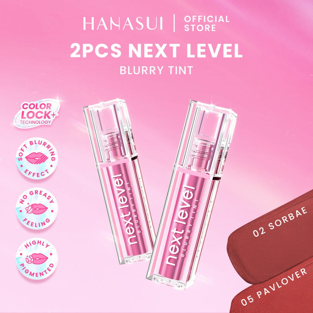 [Twinpack] Hanasui Next Level - Blurry Tint Bouncy Blush Butter Balm Liplast Cream Lip Tint Tahan Lama Velvet Finish Longlasting Bounce Tinted Balm Melembabkan Pigmented Matte Finish