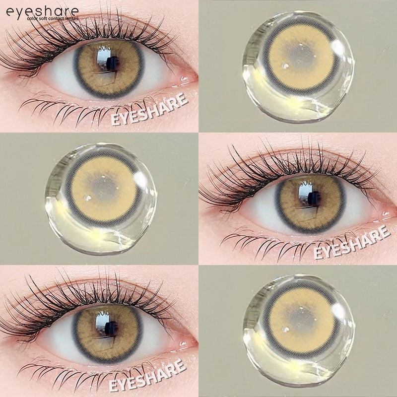 Eyeshare Iceland Brown 1Pasang 14.2mm Lensa Kontak Soflens Warna softlense