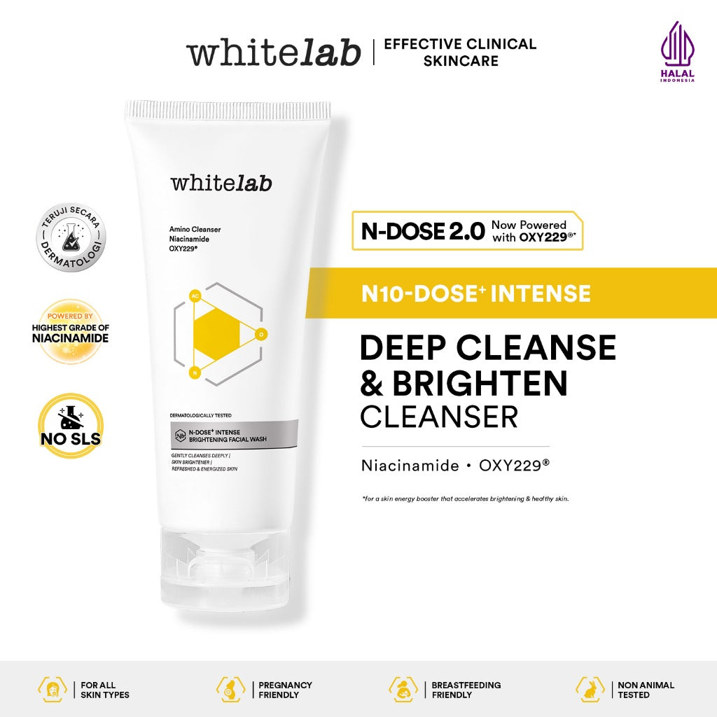 [NEW FORMULA] Whitelab N-Dose+ 2.0 Intensive Brightening Facial - Sabun Pembersih Muka Pencerah Dengan Amino Cleanser Gentle Anti Iritasi (Bpom)