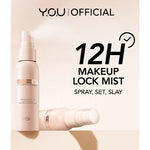 YOU NoutriWear+ Makeup Stay Lock Mist Setting Spray Oil Control Hydrating & Nourishing Tahan Lama Hingga 12 Jam Makeup Lock Kosmetik Mist