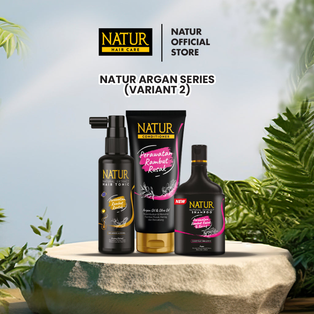 Natur Argan Series - Perawatan Rambut Rusak, Kering, dan Bercabang