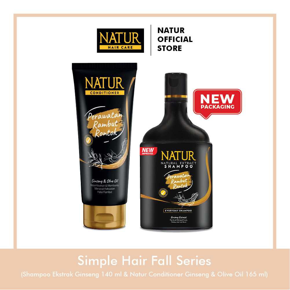 Simple Hair Fall Series - Paket Shampoo Conditioner Rambut Rontok / Anti Hair Fall / Menguatkan Akar Rambut