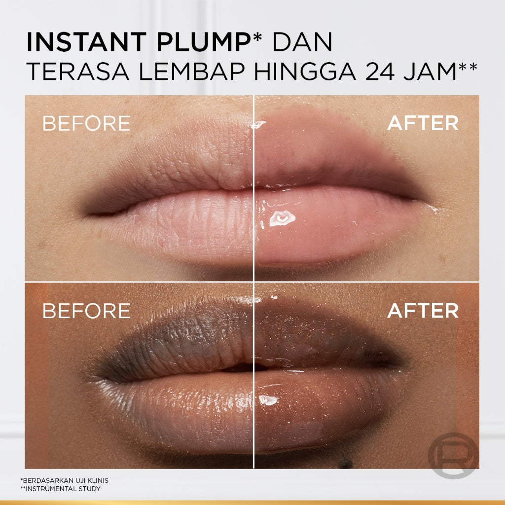 [BARU] L'Oreal Paris Plump Ambition Lip Oil - Instant Plump Hyaluronic Acid & Tripeptide Tahan Hingga 24 Jam, Bibir Plumpy & Lembab, Tidak Lengket | Lip Gloss Lip Plump