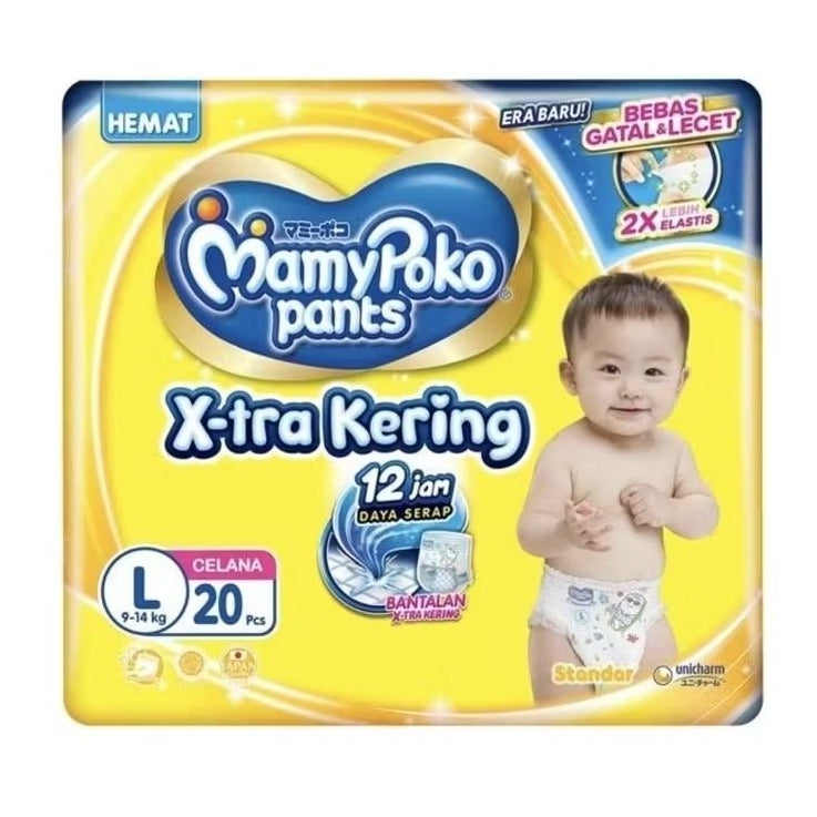Mamy Poko X-tra Kering Popok Celana Pampers Bayi L 20 Pcs