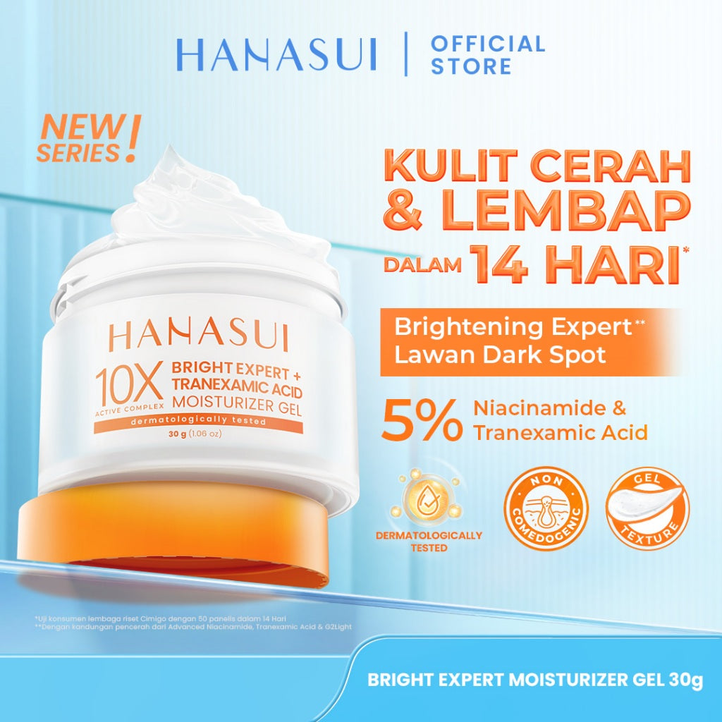 【5pcs Hemat】HANASUI Moisturizer Gel Series - Pelembab Gel Lembap & Mudah Menyerap - Bright Expert Mencerahkan - Ceramide Korean Probiotics Skin Barrier - Daily Retinol Cegah Penuaan Dini