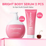 Glad2Glow Bright & Moist Body Serum Series | Body Cream Body Lotion Brighten Moist & Smooth Pemutih Badan Body Serum Glow & Peeling Menghidrasi Kulit Mencerahkan Dan Pemutih Tubuh Atasi Belang Brighty Care Whiten Handbody ohbt Lotion g2g official store