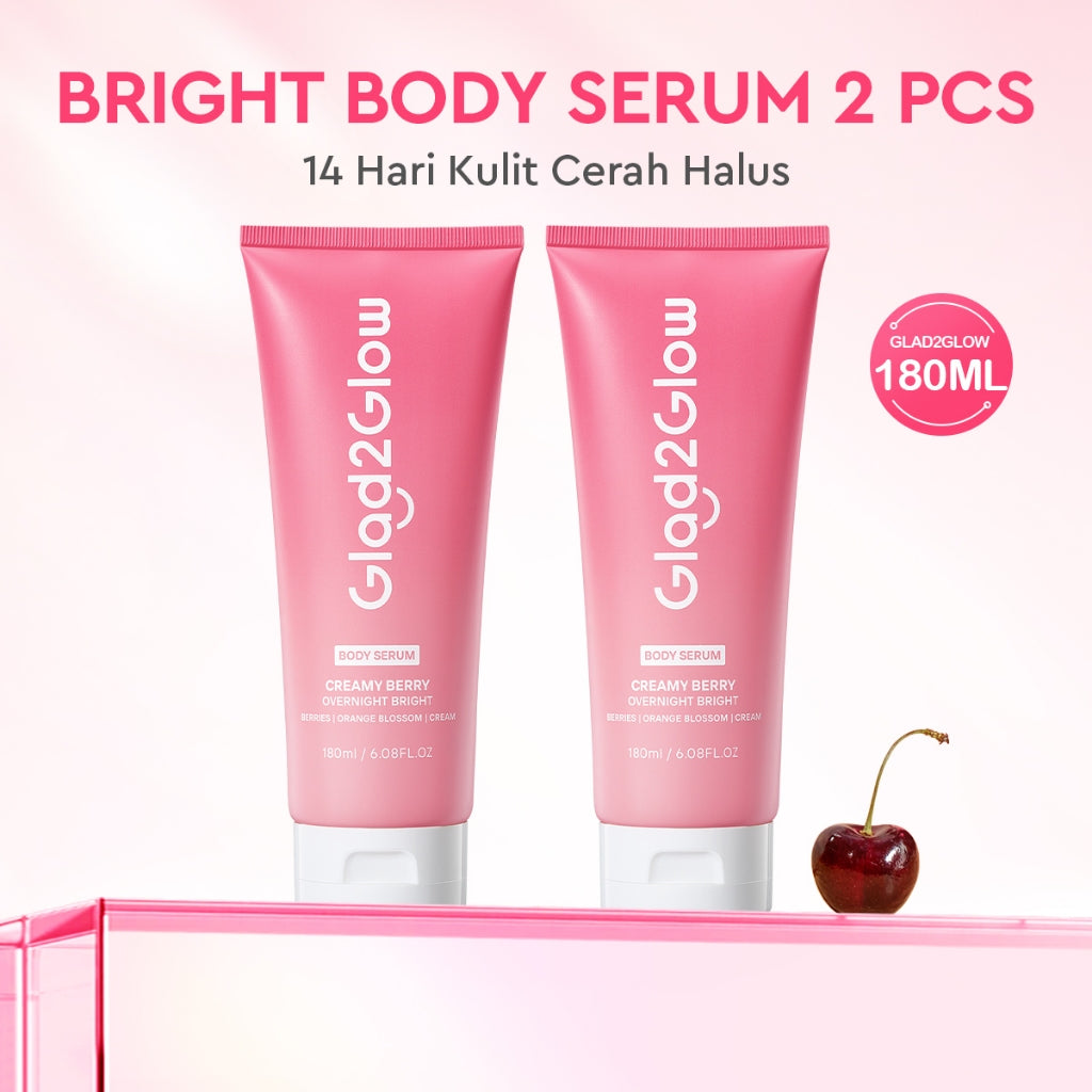 Glad2Glow Creamy Berry Overnight Bright Body Serum 300ml body lotion handbody aha whitening body serum body serum lotion handbody pemutih badan pemutih badan hb pemutih badan citra hand body brighty purbasari body serum slavina g2glow official store
