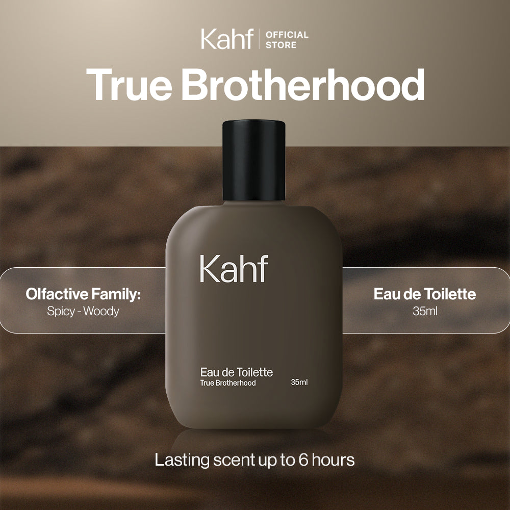 Kahf True Brotherhood Eau De Toilette 35 ml Long-Lasting Fragrance (EDT) - Perfume Scent Inspired by Nature (Cinnamon, Citrus, Tonka Beans, Lavender)  - Wangi Tahan Lama - Masculine Scent  香水