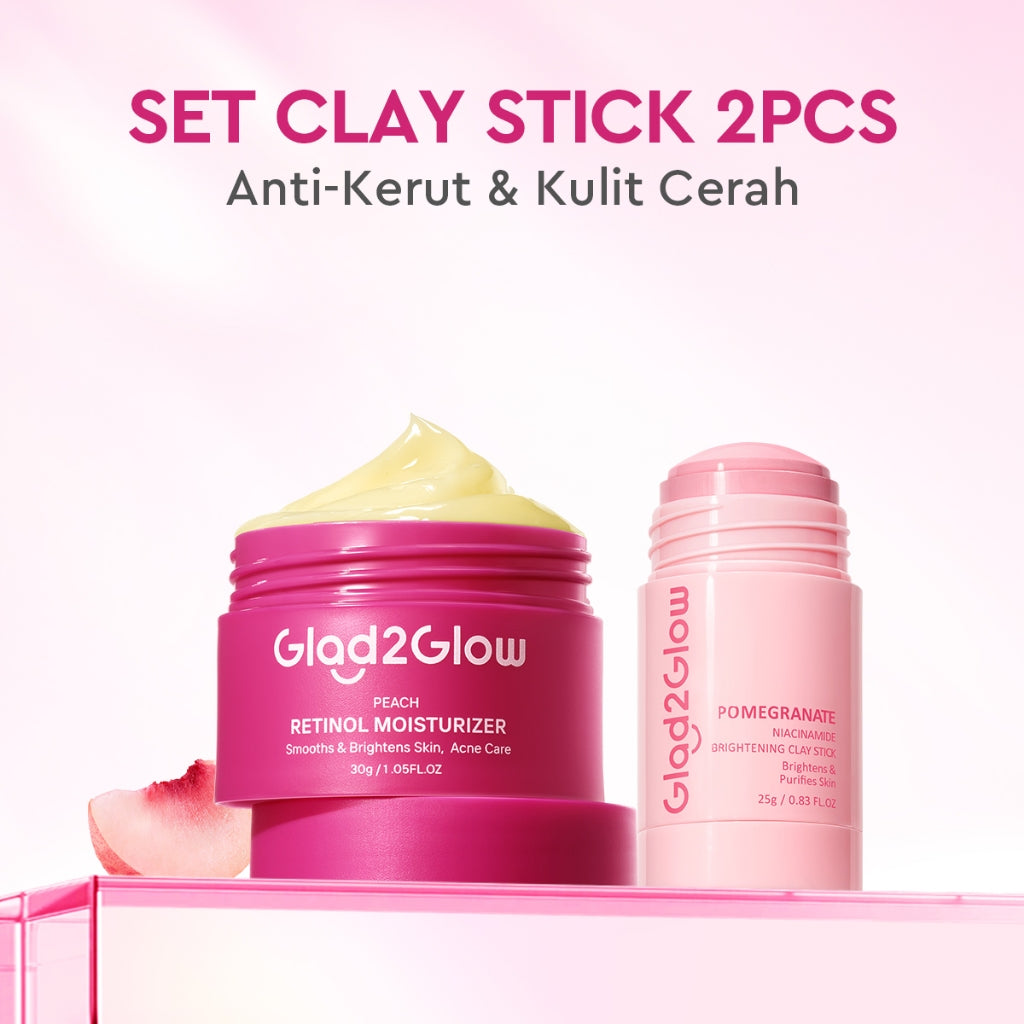 [Tasyafarasya Approved]Glad2Glow Peach Retinol Moisturizer Pelembab Anti Penuaan Penghalang Kulit Mencerahkan Flek Hitam Mengurangi kerutan mencerahkan warna kulit menghaluskan kulit mengecilkan pori-pori membesar dan melembabkan g2glow official store