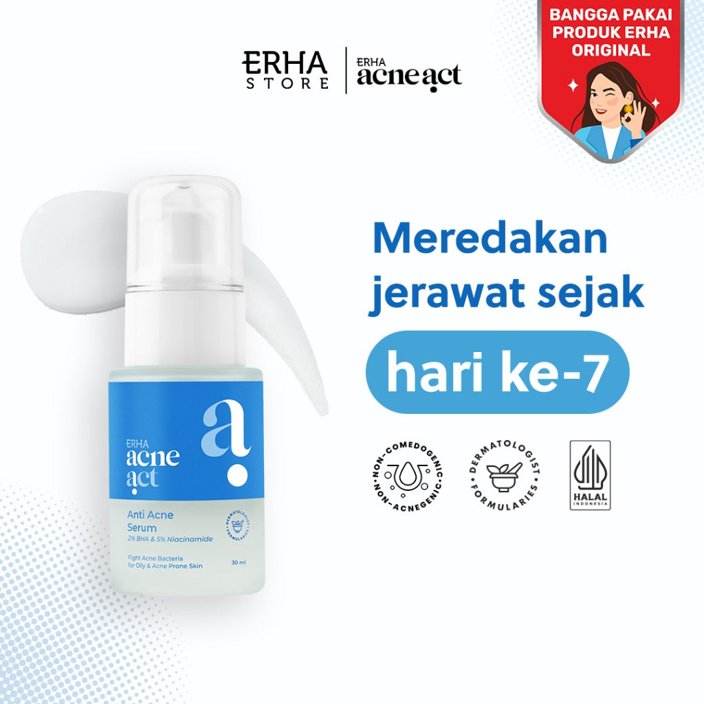 ERHA Acneact Anti Acne Serum 30ml - Serum Kulit Minyak dan Jerawat | Salicylic Acid | Niacinamide