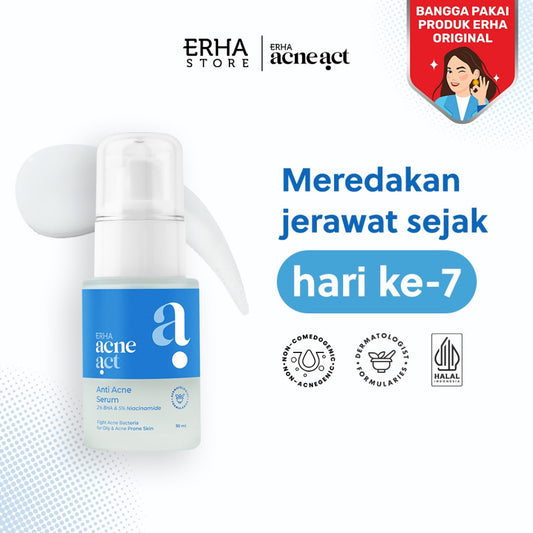 ERHA Acneact Anti Acne Serum 30ml - Serum Kulit Minyak dan Jerawat | Salicylic Acid | Niacinamide