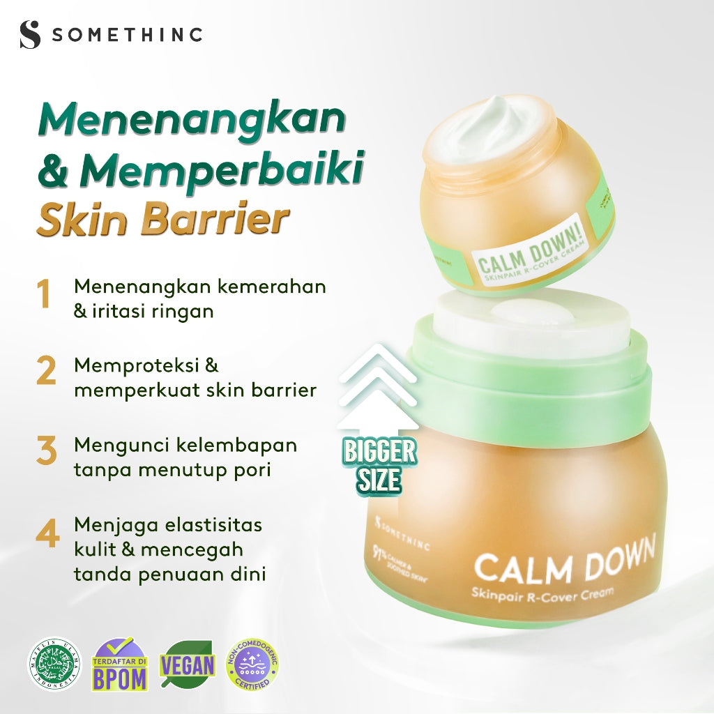 SOMETHINC - Calming & Gel Moisturizer Series | Calm Down/Ceramic Skin Saviour/Supple Power Hyaluronic9+Onsen/ACNEDOT Treatment |  Pelembap untuk Kulit Sensitif Kemerahan Normal Meredakan Kemerahan Memperkuat Skin Barrier Non comedogenic Menghidrasi