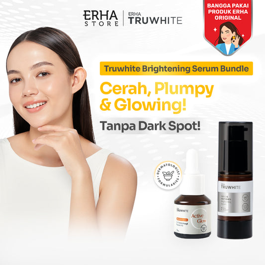 [BUNDLE] ERHA Truwhite Brightening Serum & Active Glow Booster - Paket Hemat untuk Cerah, Plumpy & Glowing / Atasi & Cerahkan Darkspot