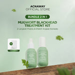 ACNAWAY Mugwort Blackhead Treatment Kit - Mugwort Pore Serum + Mugwort Blackhead Mask Serum Pori & Mask Treatment Komedo Membandel untuk Komedo & Pori Tersumbat