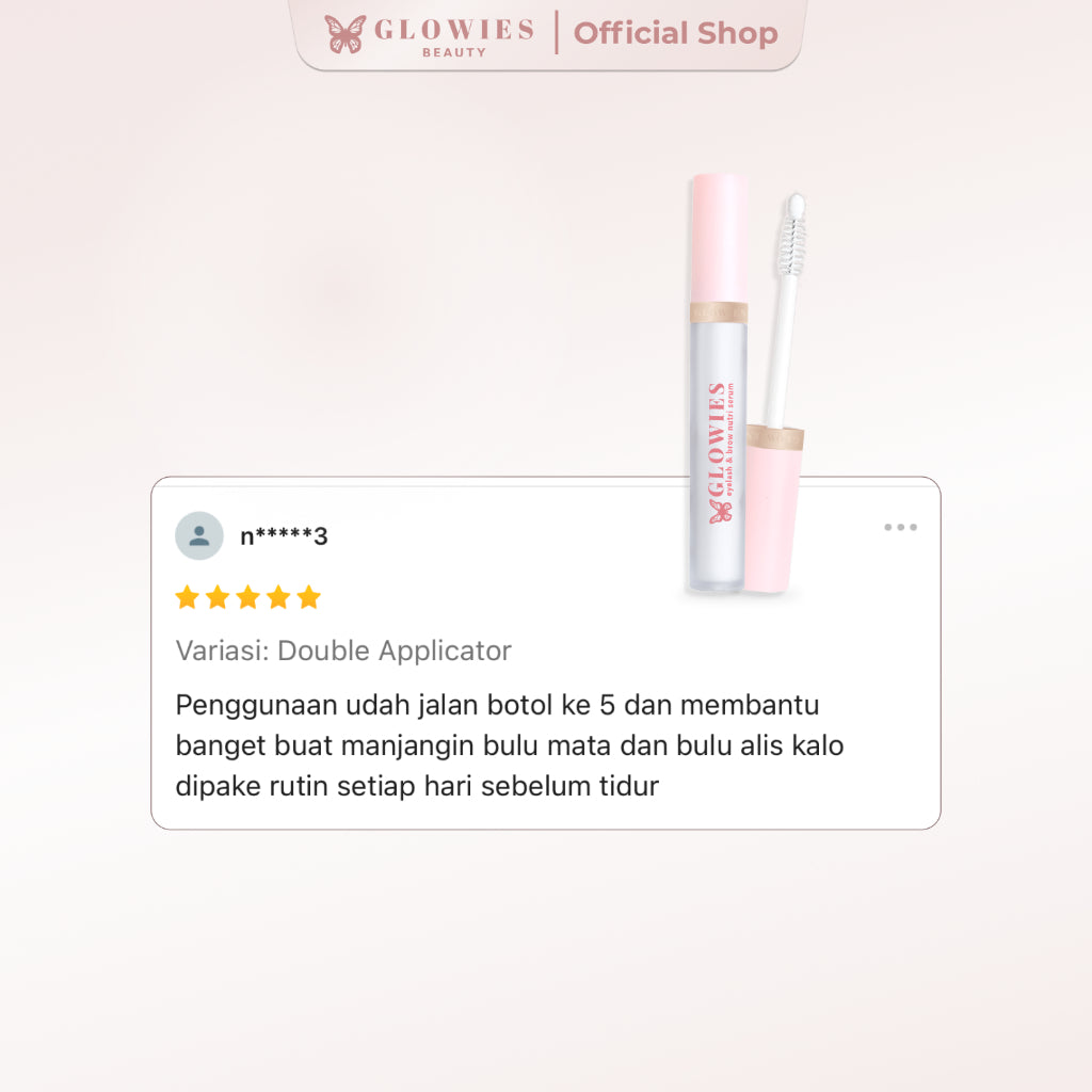 Glowies Serum Bulu Mata Serum Bulu Mata dan Alis Serum Pemanjang Alis dan Bulu Mata 4 ml Water Based Serum tidak perih dimata Bumil Busui Aman