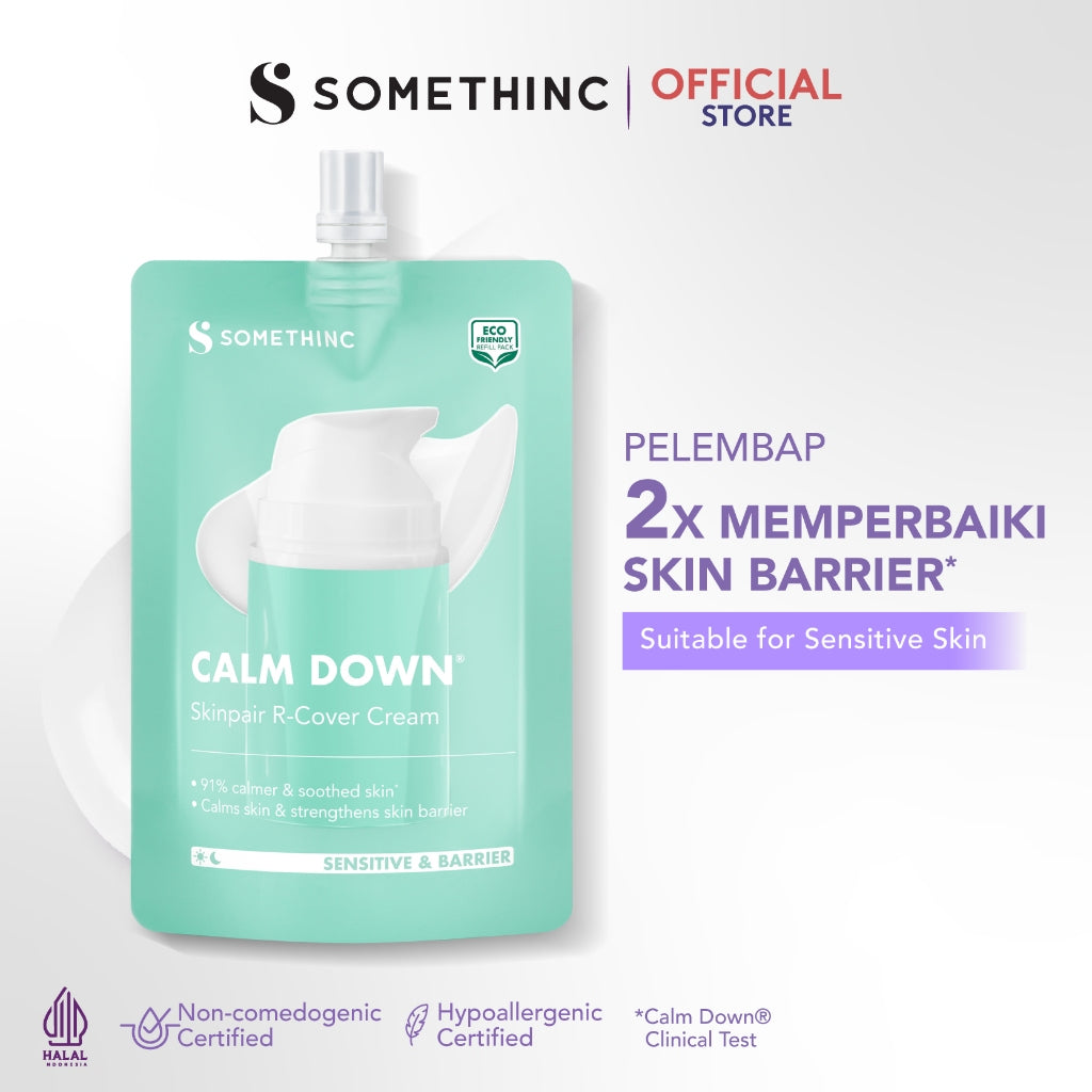 SOMETHINC - Calming & Gel Moisturizer Series | Calm Down/Ceramic Skin Saviour/Supple Power Hyaluronic9+Onsen/ACNEDOT Treatment |  Pelembap untuk Kulit Sensitif Kemerahan Normal Meredakan Kemerahan Memperkuat Skin Barrier Non comedogenic Menghidrasi