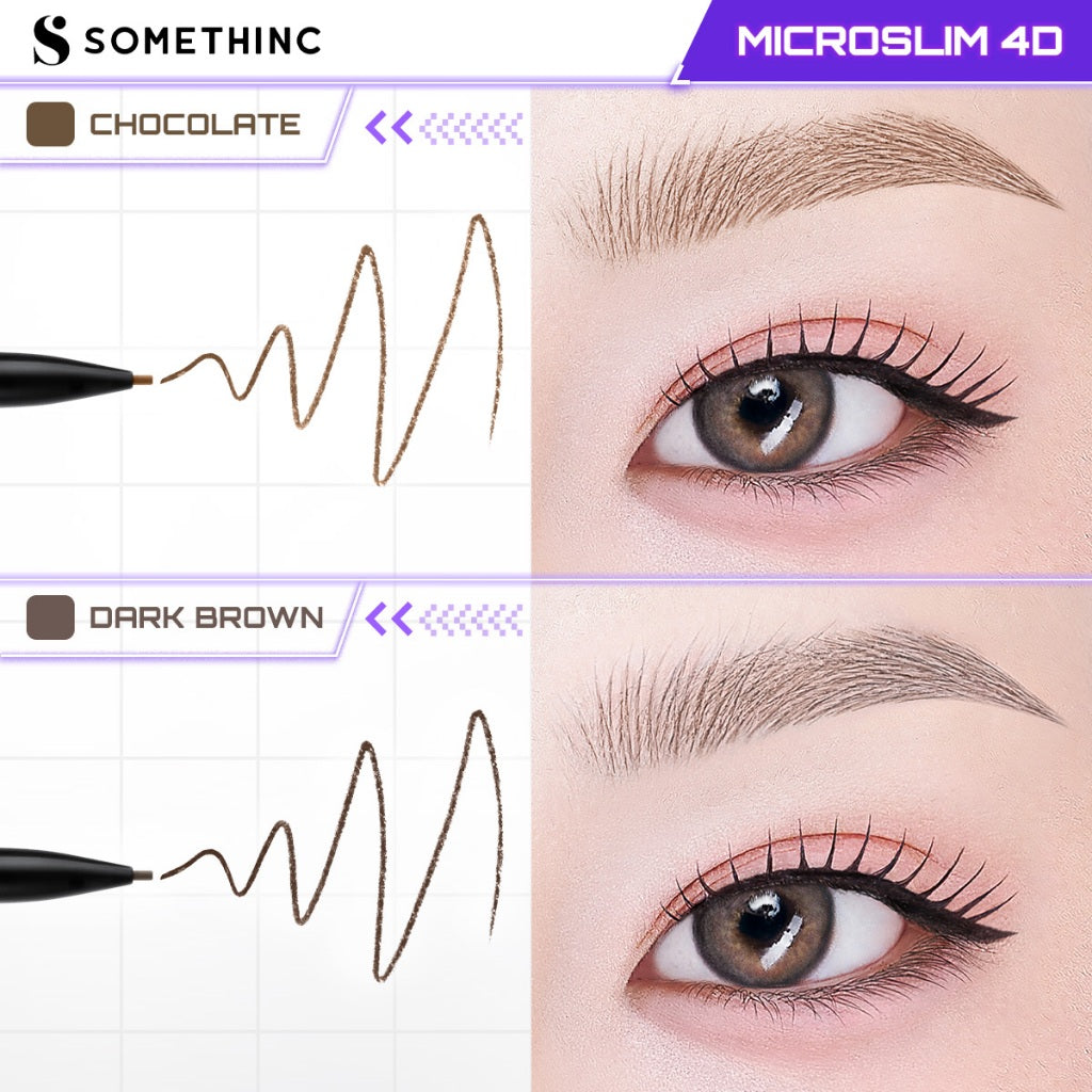 [BARU] SOMETHINC Microslim 4D Eyebrow Pencil 0.8mm - Pensil Alis Kecil Tipis Tahan Lama Natural Presisi Micro Tip Spoolie