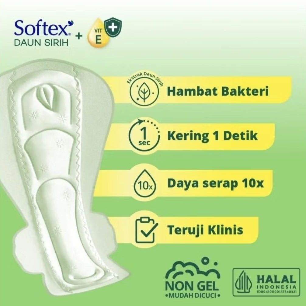 Softex Daun Sirih Pembalut Wanita Wing 3 in 1 16 pcs