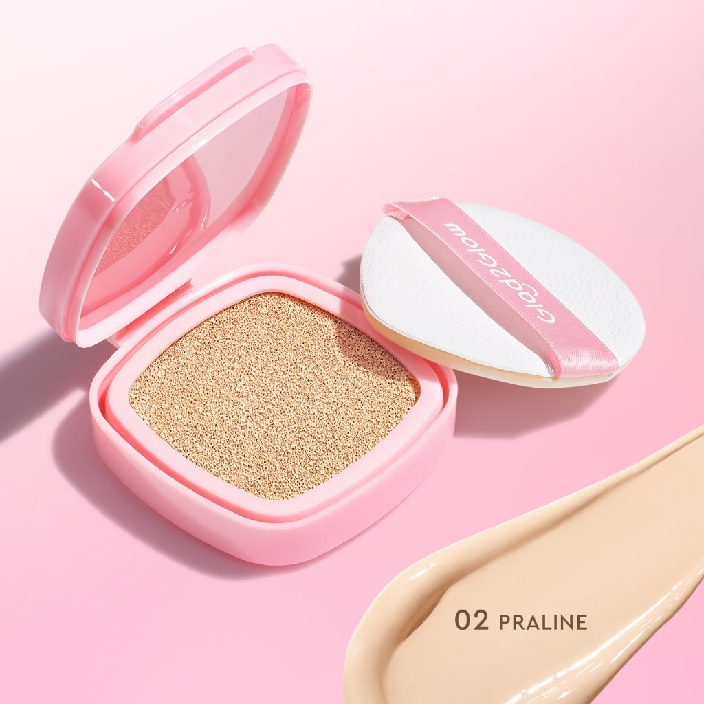 Glad2Glow Perfect Cover Cushion Foundation Waterproof Make Up Setting Concealer BB Cream Tahan Lama Hingga 12 Jam Hasil Akhir Glowing Dan Menyatu Dengan Warna Kulit Tekstur Ringan Di Wajah Full Coverage Velvet To Matte g2glow official store