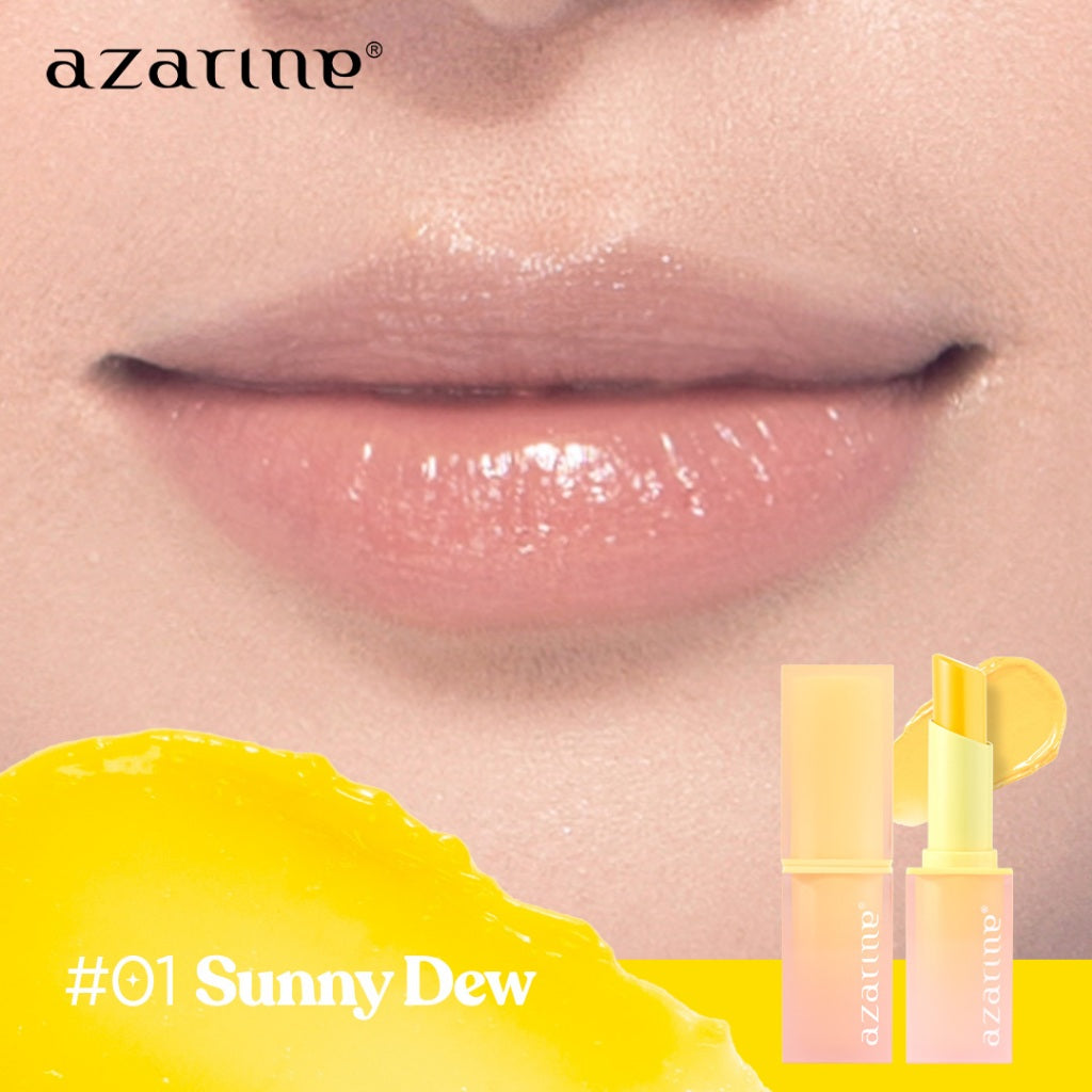 Azarine Glowkiss Sunscreen Lip Balm 3gr Pelembab Bibir SPF 35 PA +++ dengan Ceramide, Peptide, Vitamin C Membantu Mencerahkan Menghidrasi dan Melindungi Bibir dari Sinar UV