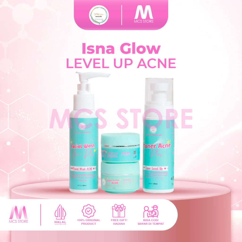 MCS Store - ISNA GLOW Paket Level Up ACNE dan Paket Level Up Normal Skincare BPOM Semua Jenis Kulit - Mencerahkan 6x Lebih Cepat dan Mengatasi Jerawat