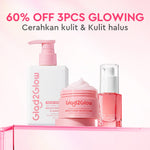[Cocok Untuk Pemula] Glad2Glow Cerah Glowing Bundle all in 1 7in1-Brightening Moisturizer+Serum+Cleanser+toner+Peeling solution+Retinol 10%Niacinamide skincare paket pembersih perawatan kulit mencerahkan warna kulit pelembab wajah g2glow official store
