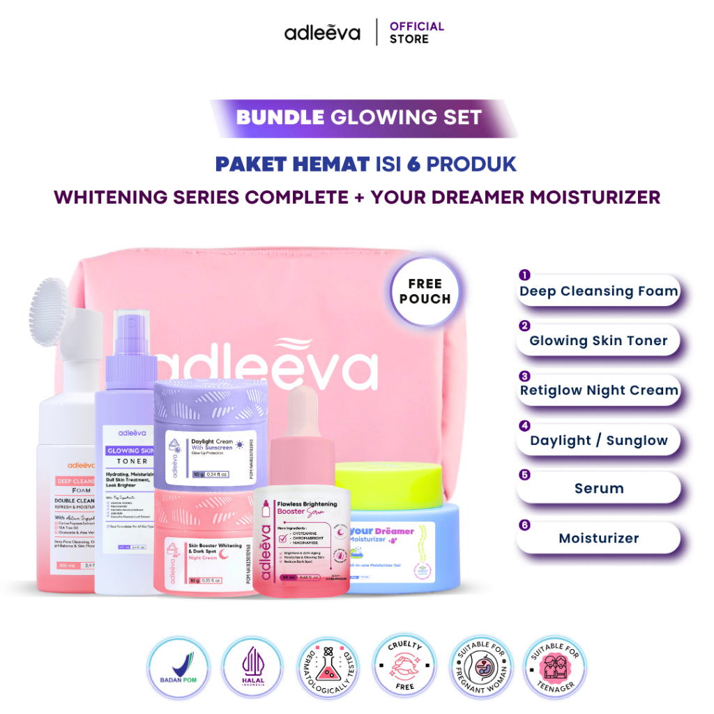 ADLEEVA - [BUNDLE SET] ACNE / WHITENING GLOWING SET (Paket Complete + Moisturizer + Essence) (PAKET HEMAT UNTUNG BANYAK)