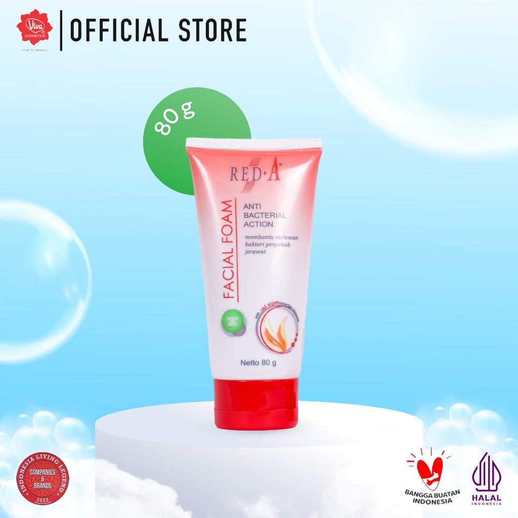 Red-A Facial Foam For Acne Skin with Oil Absorbent, Triclosan & Antibacterial (tersedia 40 Gr & 80 Gr)