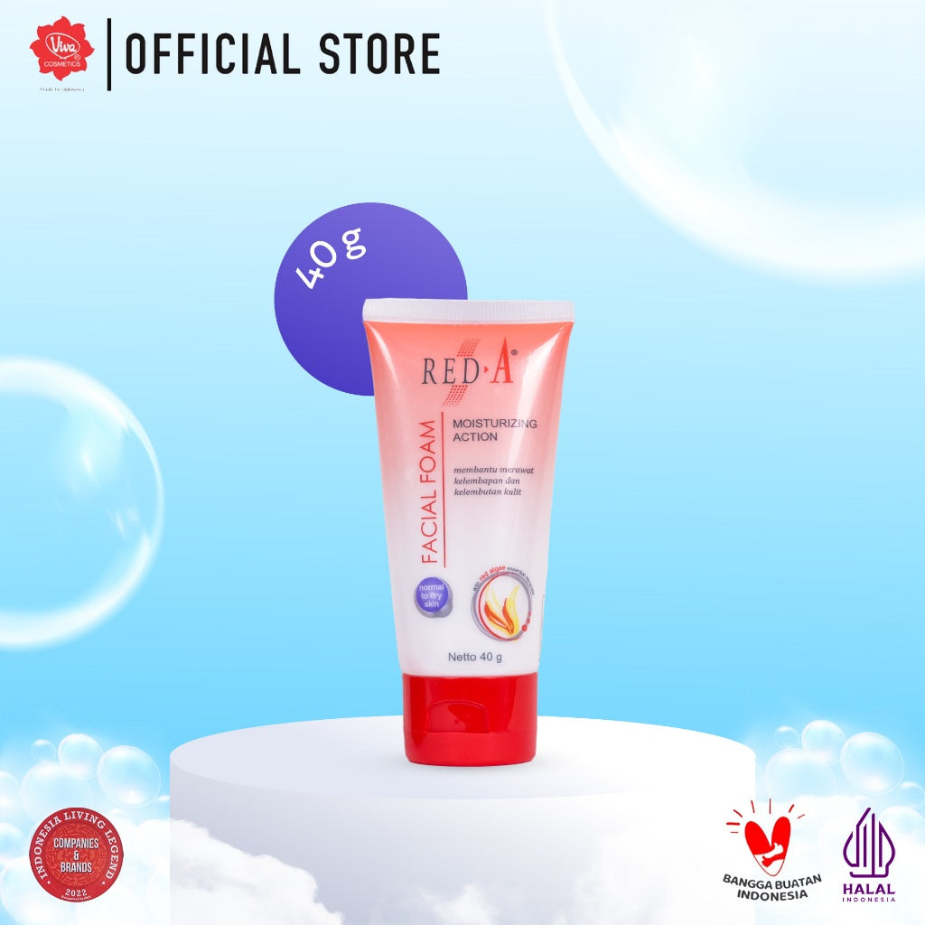 Red-A Facial Foam For Normal To Dry with Moisturizer Complex, Chamomile & Red Algae Extract (tersedia 40 Gr & 80 Gr )