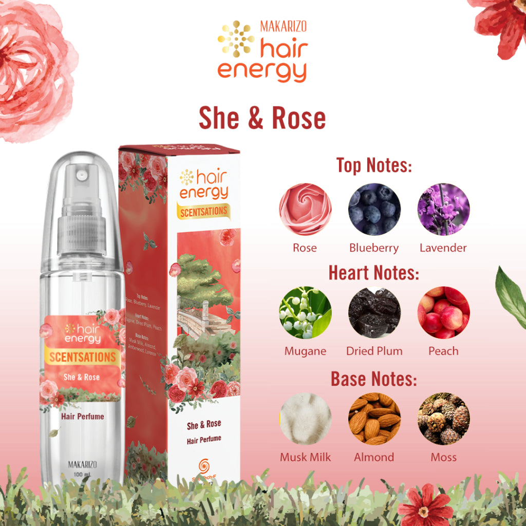 Makarizo Hair Energy Scentsations Hair Fragrance She & Rose 100 mL