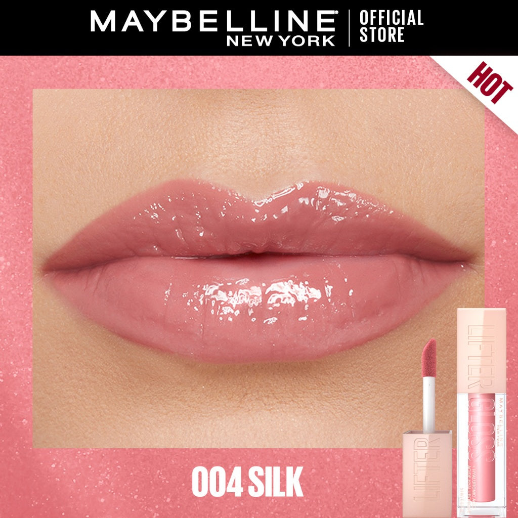 MAYBELLINE OFFICIAL Lifter Gloss Plump Make Up - 5.4ml Lip Gloss Hydrating Hyaluronic Acid