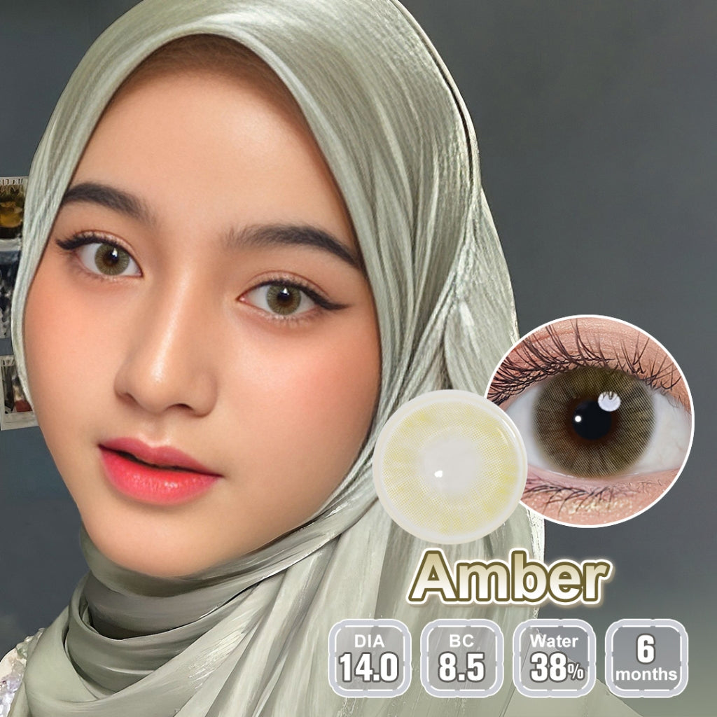 [0.00 s/d -8.00] Magister softlens Minus 14.00MM Queen Ochre Soflen Minus Graphite Amber Soflen Sepasang 6Bulan