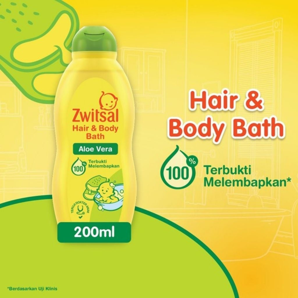 Zwitsal Sabun Mandi & Sampo Bayi Aloe Vera Botol 200 ml