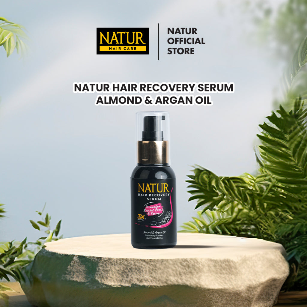 Natur Hair Recovery Serum Almond & Argan Oil 60 ml - Paket Melembabkan rambut