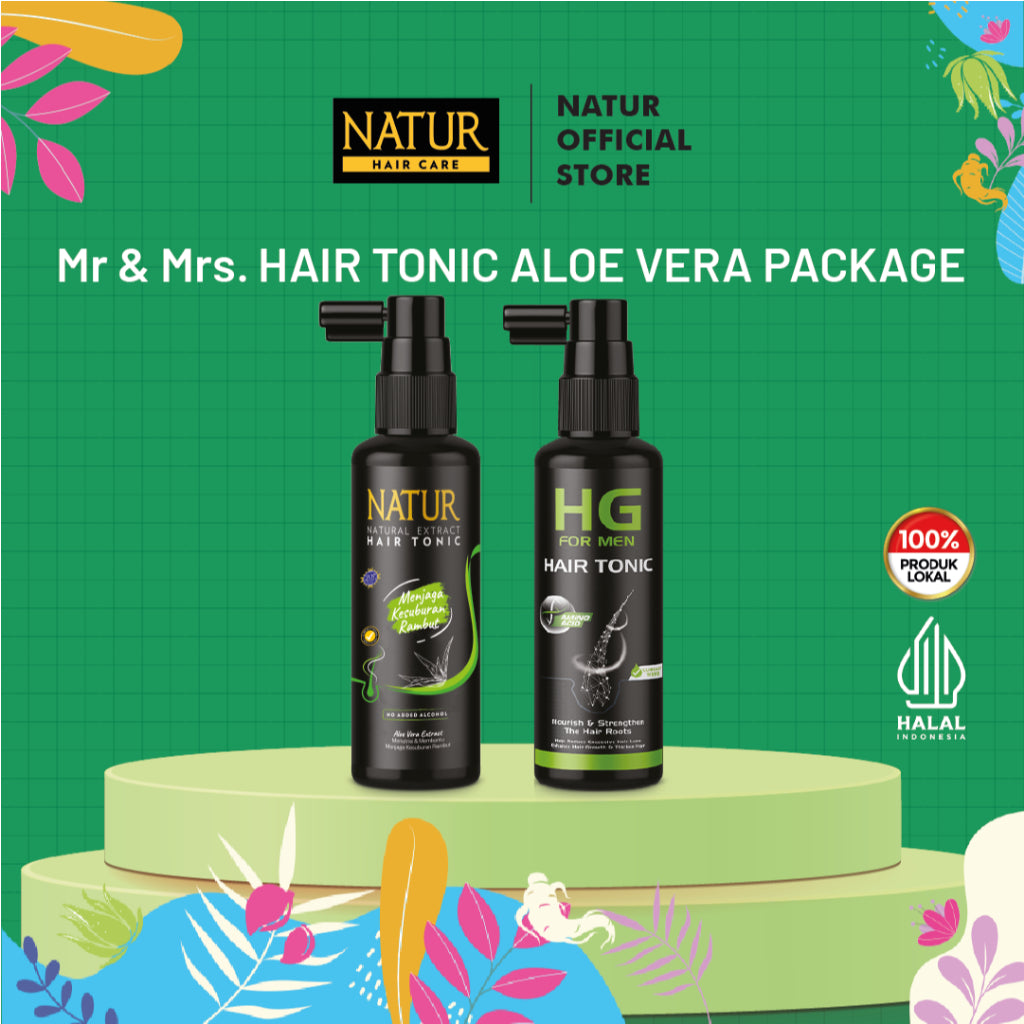 Mr. & Mrs. Hair Tonic Aloe Vera Package - Paket Couple Tonik Penyubur Rambut Perempuan dan Laki-laki
