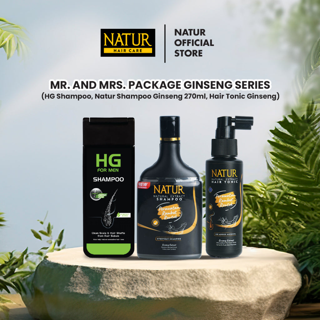 Mr. and Mrs. Package with Ginseng - Paket Couple Rambut Rontok / Anti Hair Fall / Menguatkan Akar Rambut