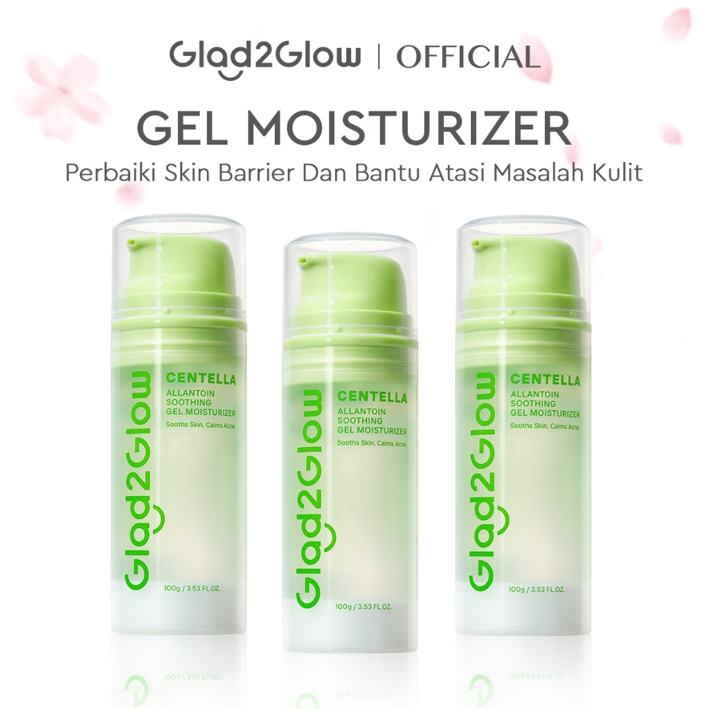 Glad2Glow Centella Water Gel Soothing Moisturizer Madeca Cream Berjerawat Acne Cica Pelembab Wajah 100g  Menenangkan kulit Mengurangi kemerahan Mengontrol minyak Mengobati kulit berjerawat Menjaga g2glow official store