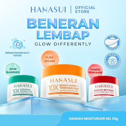 [NEW] HANASUI Moisturizer Gel Series - Pelembab Gel Lembap & Mudah Menyerap - Bright Expert Mencerahkan - Ceramide Korean Probiotics Skin Barrier - Daily Retinol Cegah Penuaan Dini