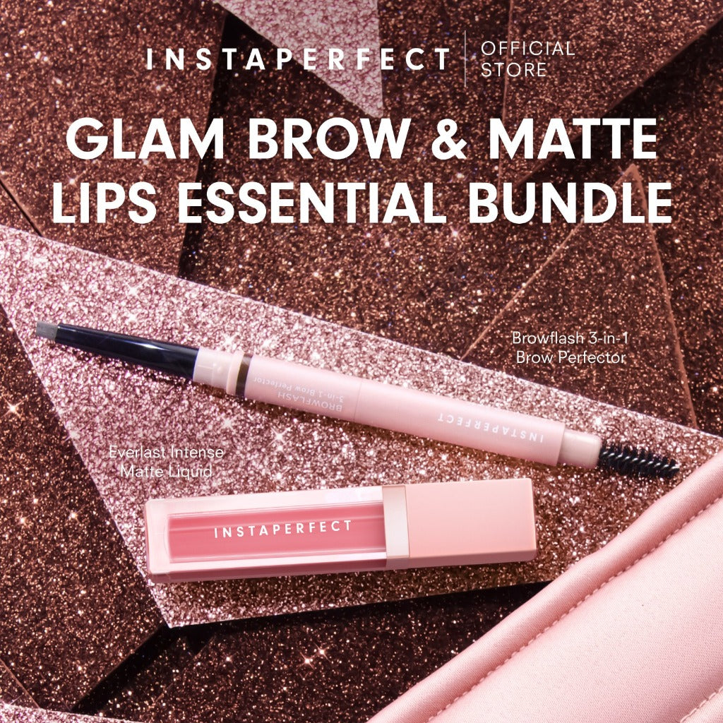 Instaperfect Glam Brow & Matte Lips Essentials Bundle (Browflash 3-in-1 Brow Perfector + Everlast Intense Matte Liquid)