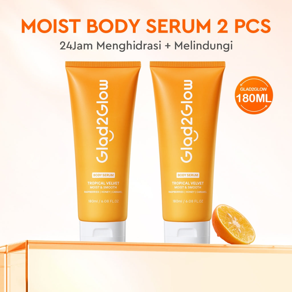 [SPECIAL DISCOUNT]GLAD2GLOW Tropical Velvet Moist & Smooth Hand Body Serum 300ml | Body Cream Body Lotion Menghidrasi Kulit Mencerahkan Dan Pemutih Tubuh Atasi Kulit Belang Brighty Body Care Whitening Skinvu body lotion glad2glow official store