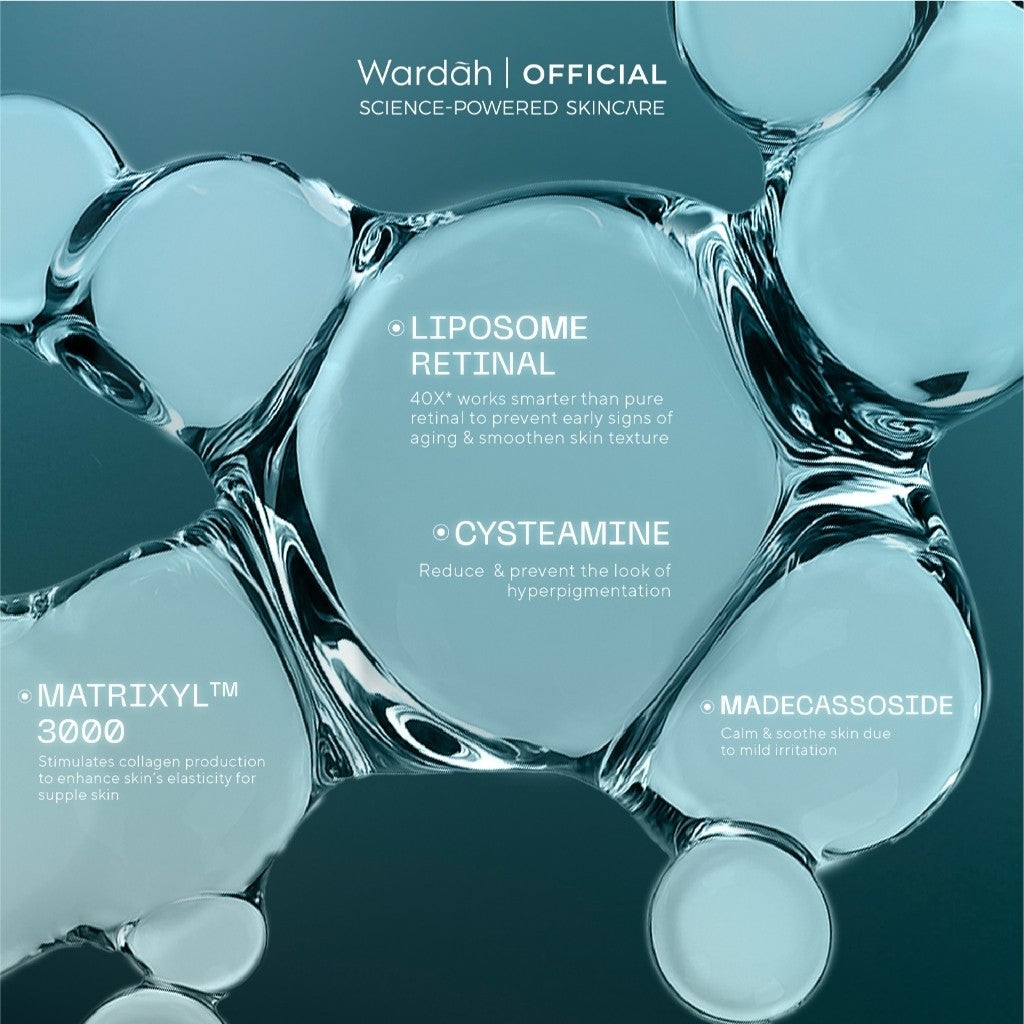 Wardah Retinal Liposome Cysteamine Radiant Resurfacing Serum 30ml/Serum Wajah