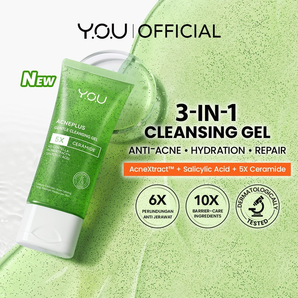 YOU AcnePlus Gentle Gel Cleanser Sabun Cuci Muka Jerawat Kulit Berminyak Berjerawat Salicylic Acid Face Wash