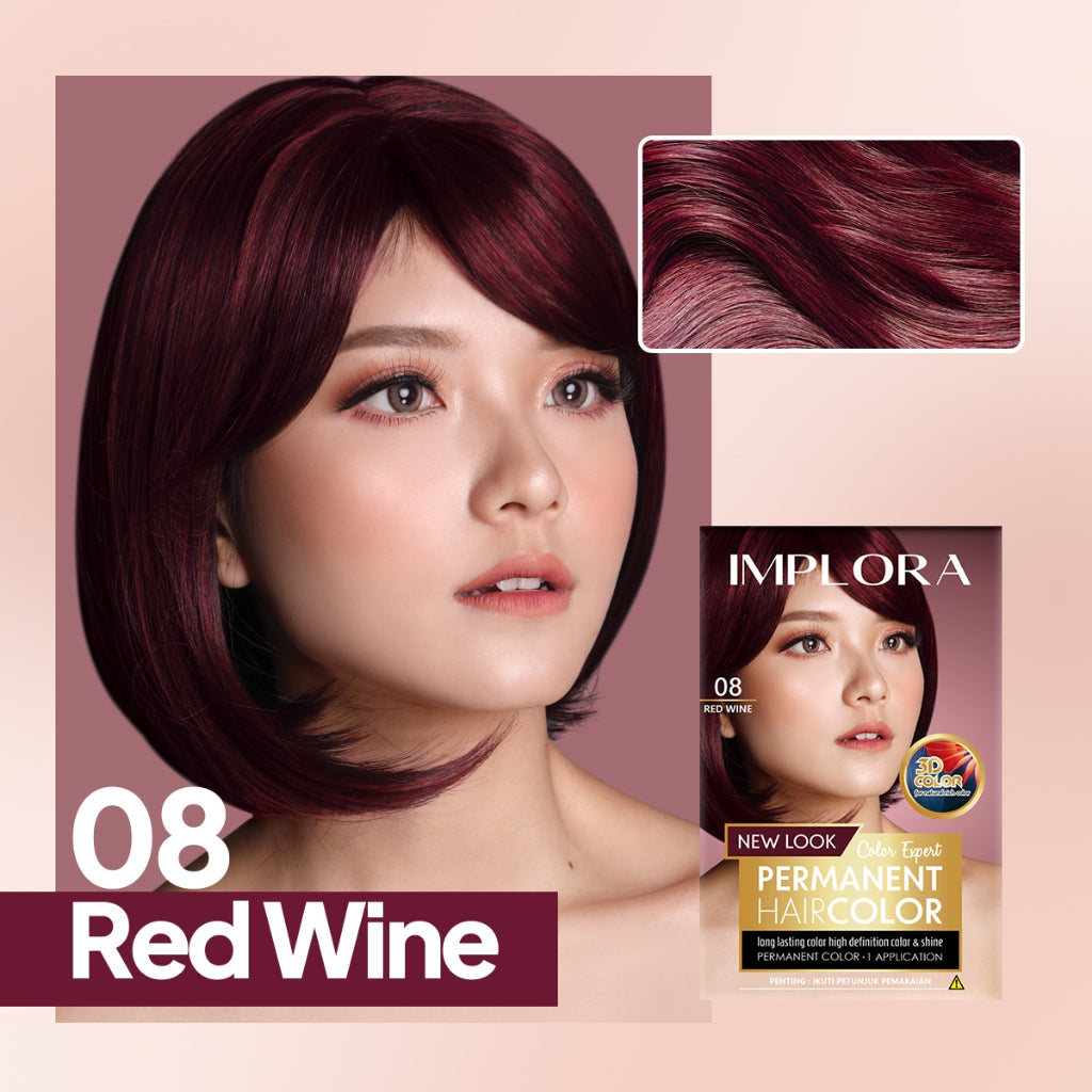 Implora New Permanent Hair Color | Pewarna Rambut Black Brown Burgundy