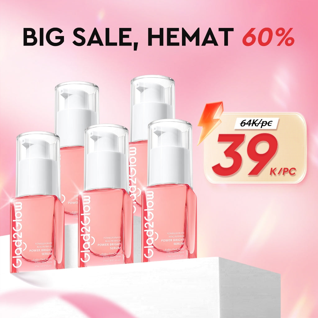 [Hemat 5PCS] Glad2Glow Serum Series - Brightening Mencerahkan Mengurangi Flek Menghaluskan Kulit Meratakan Warna Skincare Kulit Memudarkan Jerawat Niacinamide AHA BHA Centella 377 Perawatan Kulit Peeling Lembut Eksfoliasi Tidak Perih g2glow official store